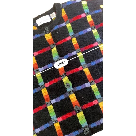 VTG Y2K Janes Closet  Cardigan Sweater Womens Medium Geometric Rainbow Boho - Picture 7 of 9
